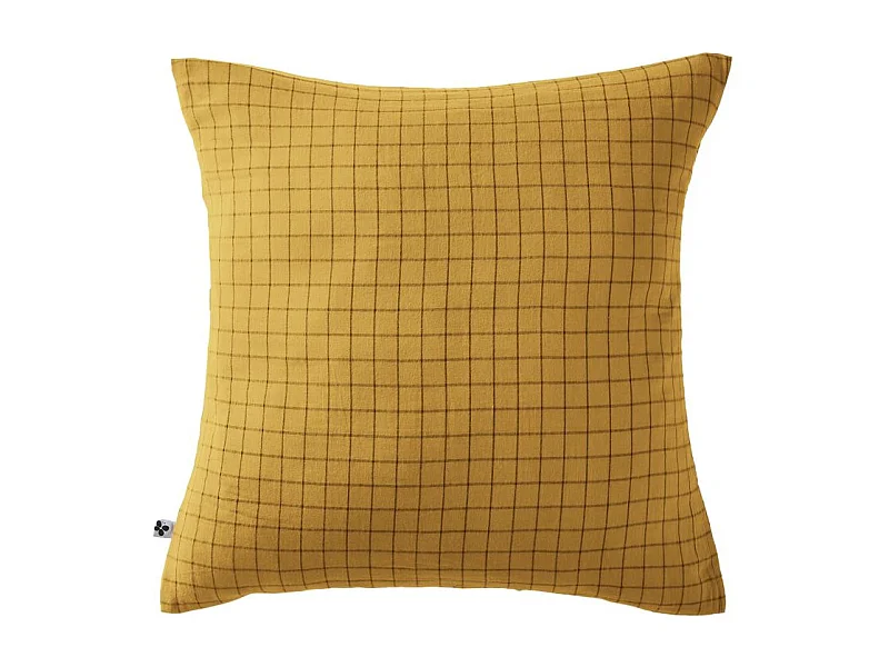 Taie d'oreiller Tissé-teint petits carreaux Déco "Gaïa Mix" 60 x 60 cm & 50 x 70 cm "Gaze de Coton" l'Effet Papillon