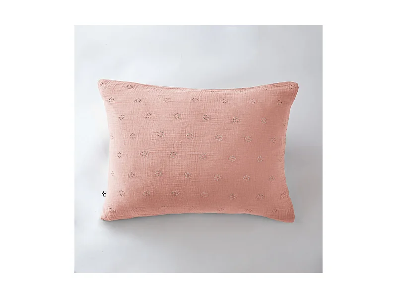 Taie d'oreiller Brodée Déco "Gaïa Boho" 60 x 60 cm & 50 x 70 cm "Gaze de Coton"