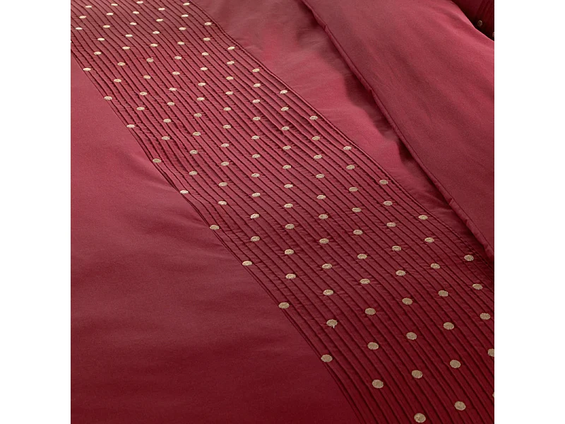 Housse de couette "Agathe" toutes dimensions avec plis religieuses et pois brodés