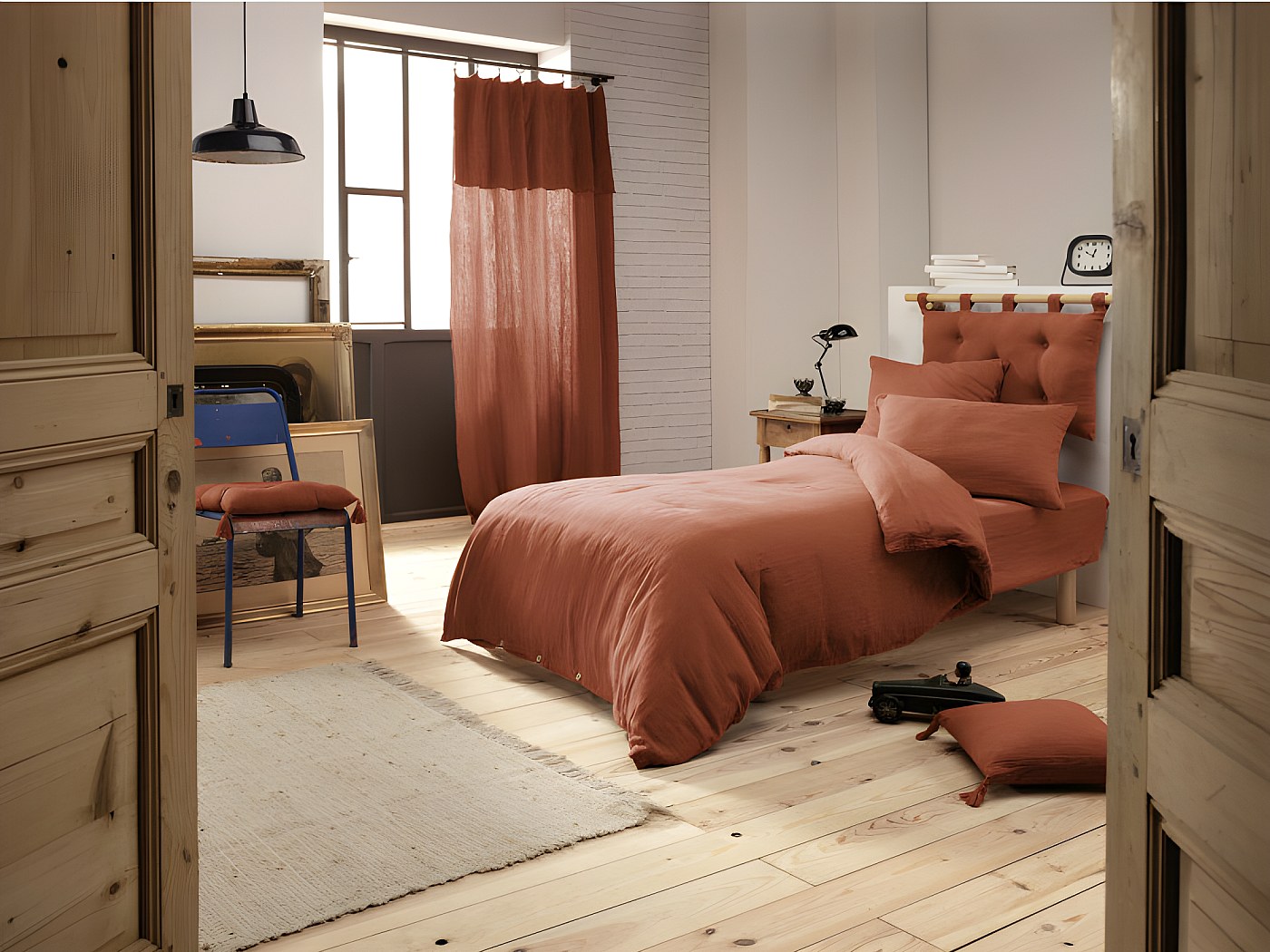 Housse de couette "Gaze de Coton" - Gaïa Terracotta - 140 x 200 cm