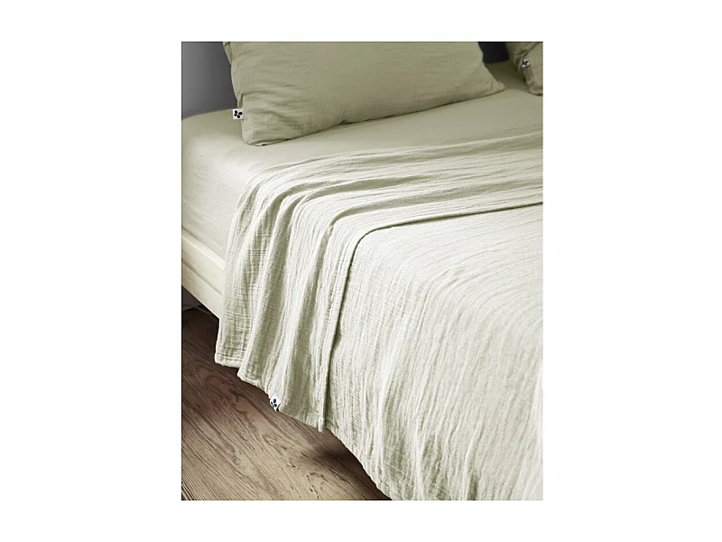 Drap plat "Gaïa" toutes dimensions "Gaze de Coton"