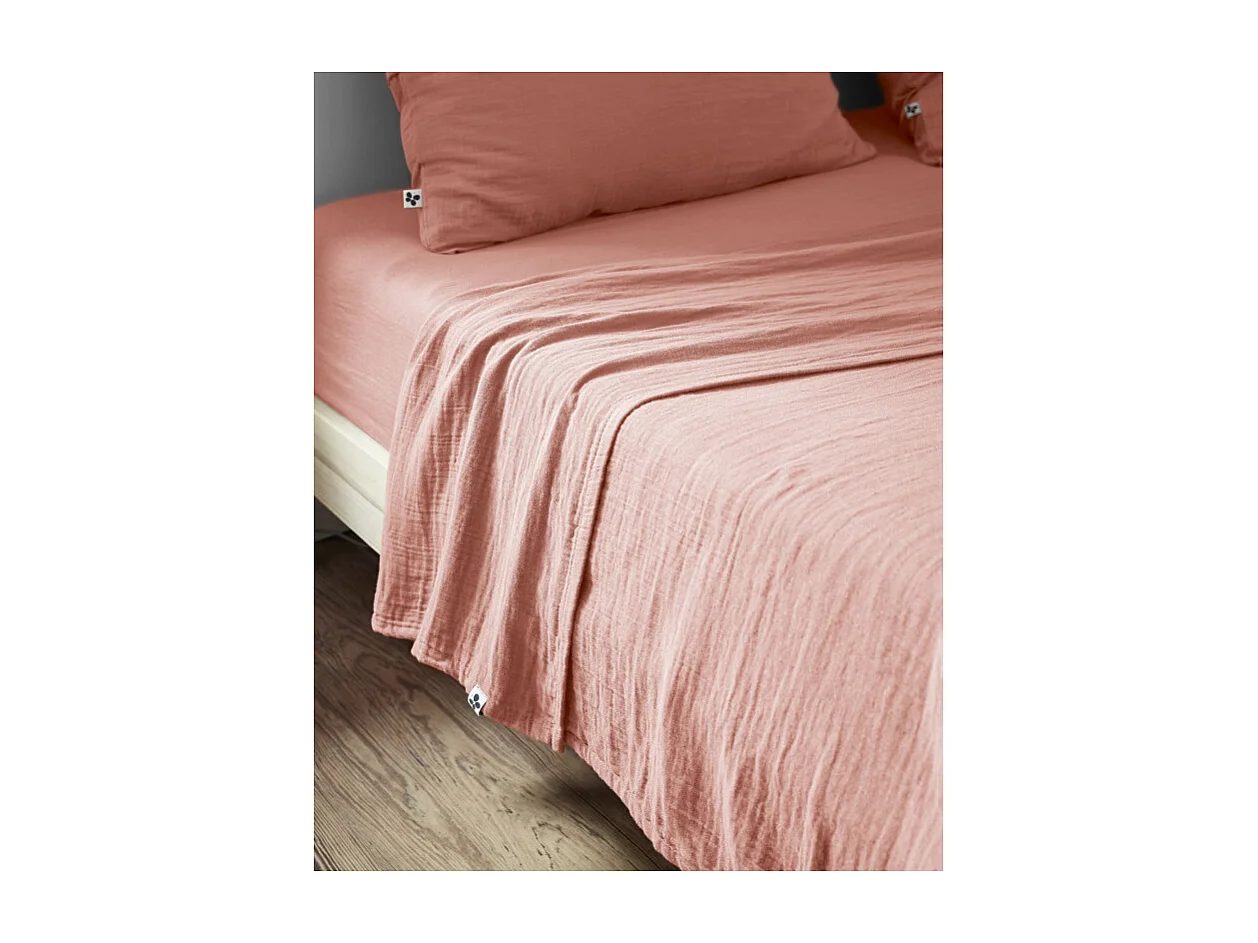 Drap plat "Gaïa" toutes dimensions "Gaze de Coton"