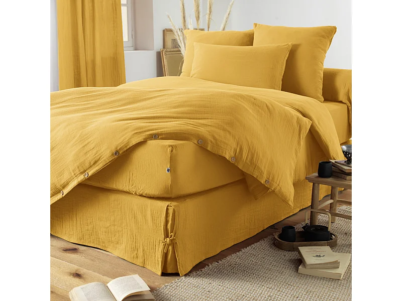 Drap plat "Gaïa" toutes dimensions "Gaze de Coton"