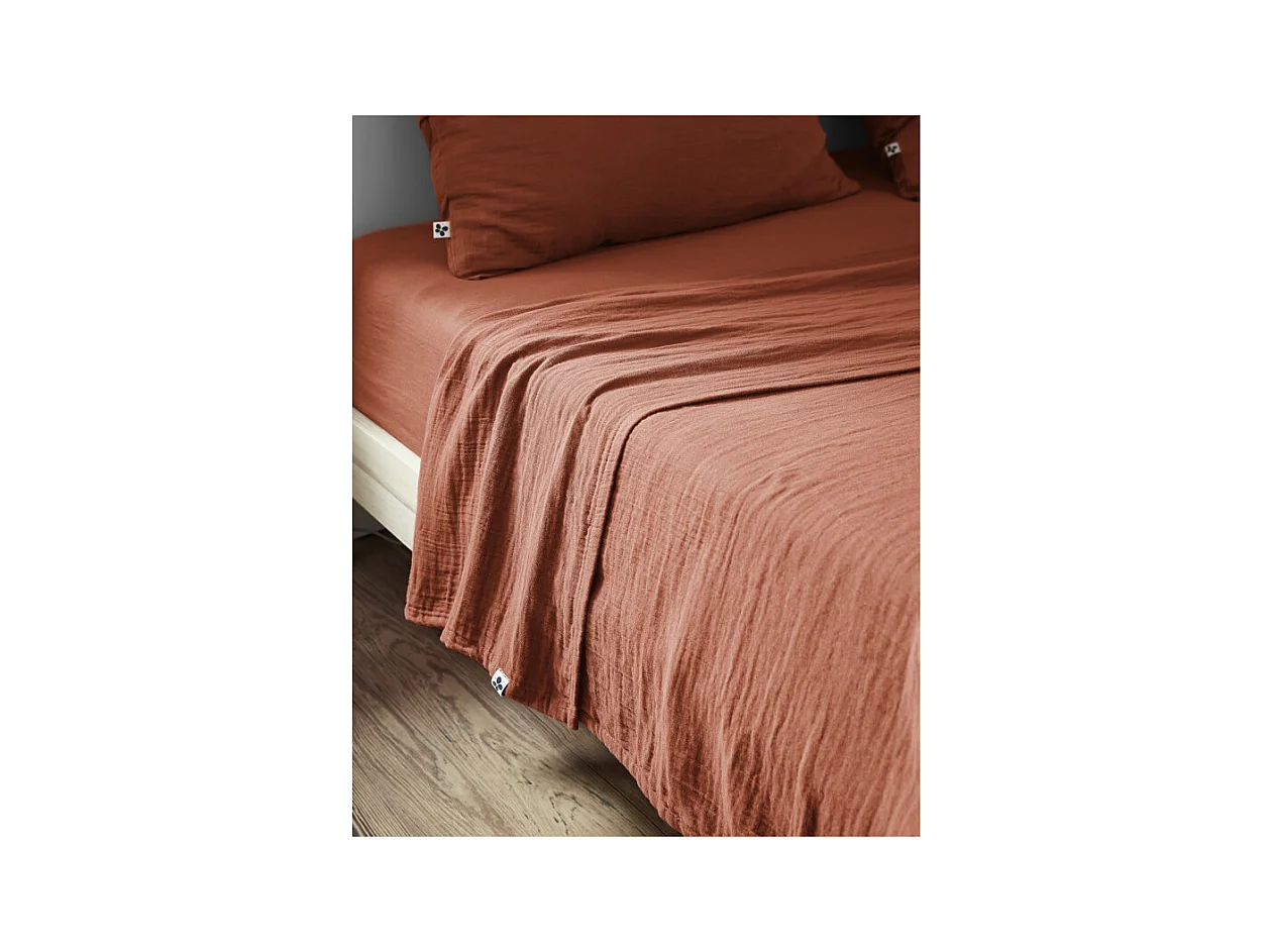 Drap plat "Gaïa" toutes dimensions "Gaze de Coton"