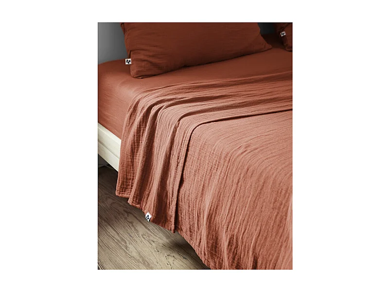 Drap plat "Gaïa" toutes dimensions "Gaze de Coton"