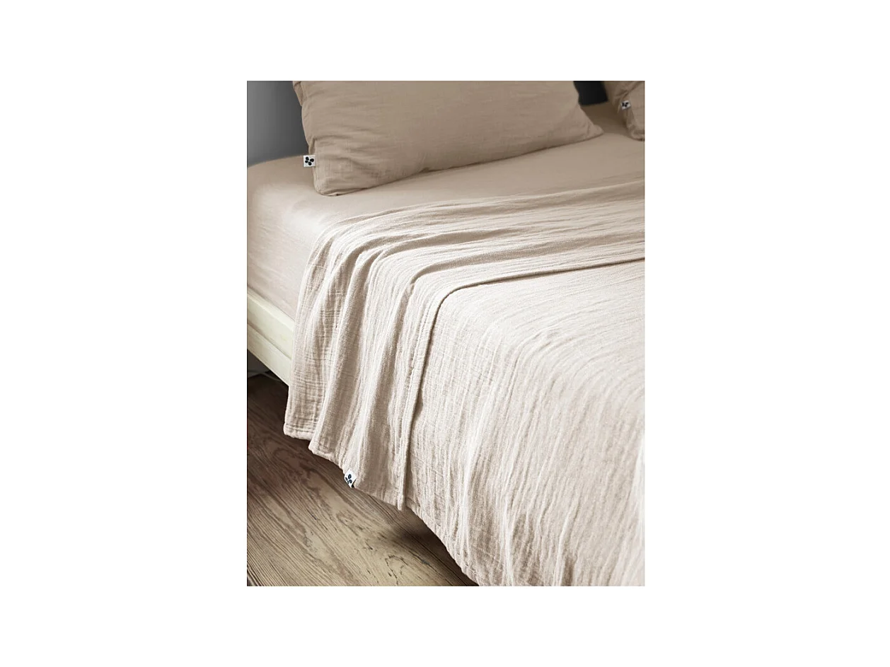 Drap plat "Gaïa" toutes dimensions "Gaze de Coton"