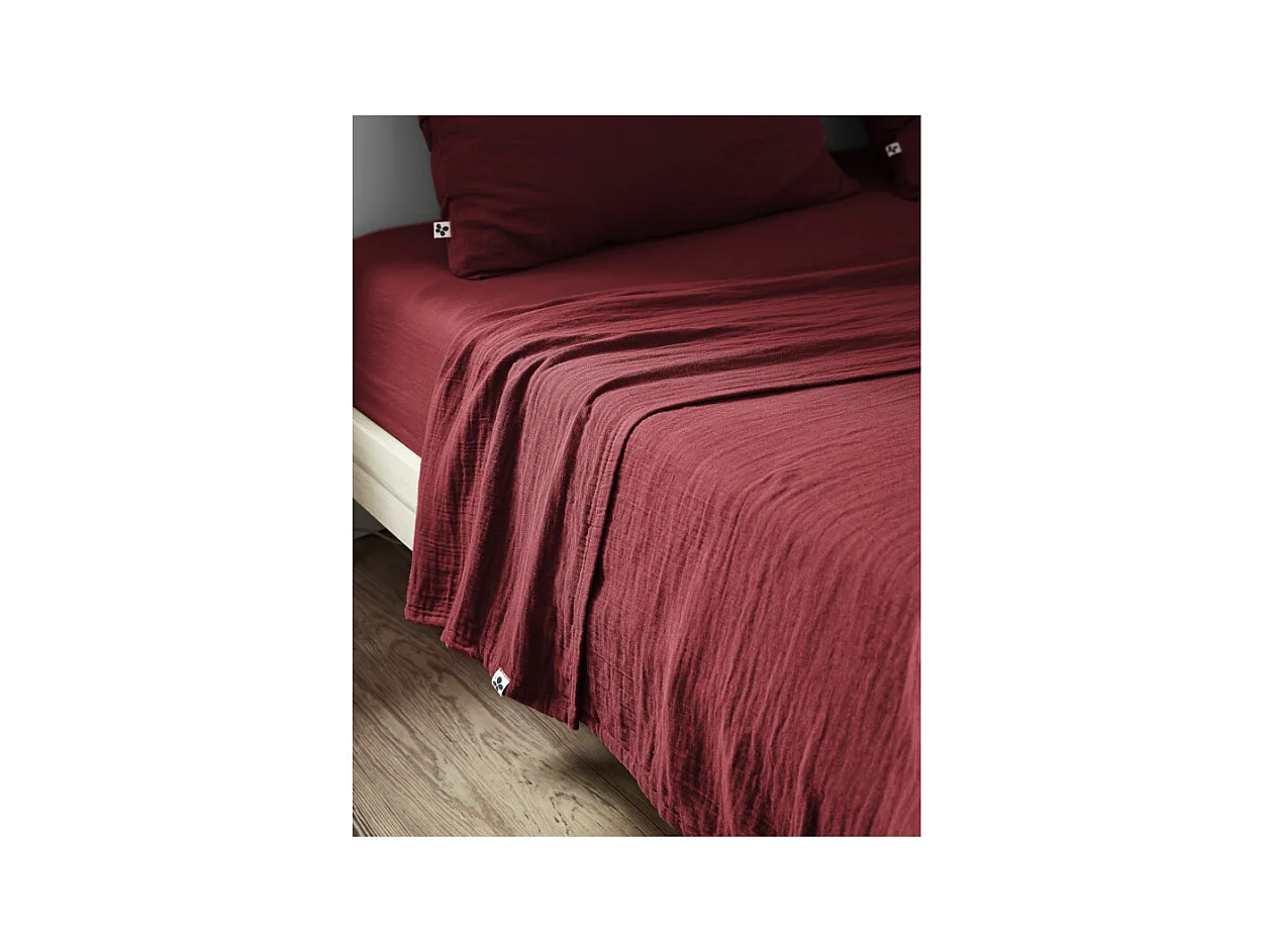 Drap plat "Gaïa" toutes dimensions "Gaze de Coton"