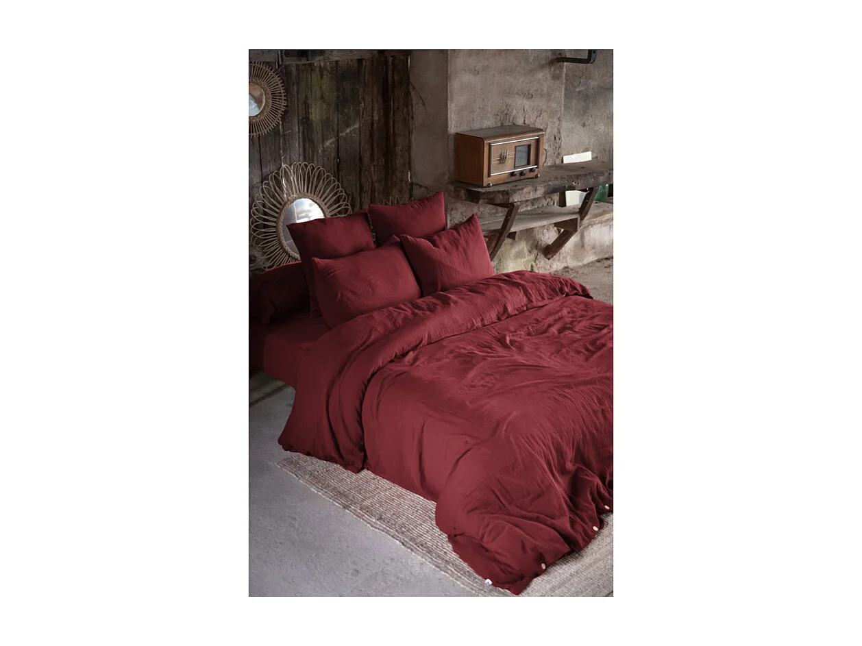 Drap plat "Gaïa" toutes dimensions "Gaze de Coton"