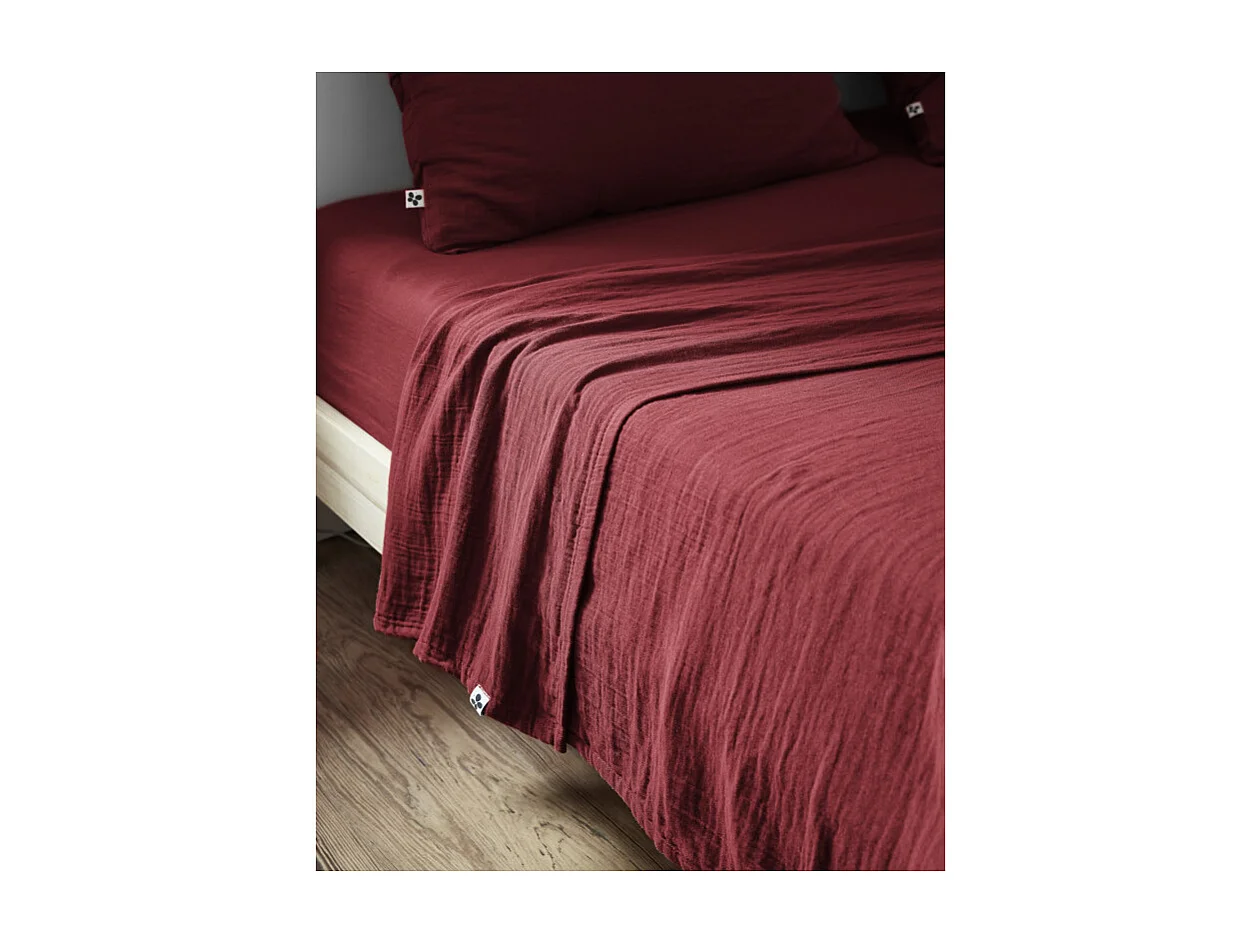 Drap plat "Gaïa" toutes dimensions "Gaze de Coton" l'Effet Papillon