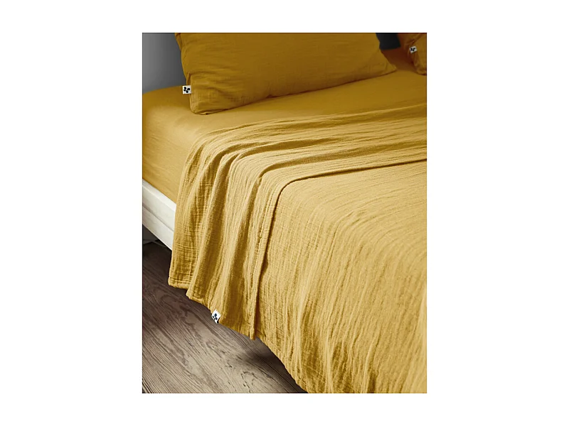 Drap plat "Gaïa" toutes dimensions "Gaze de Coton"