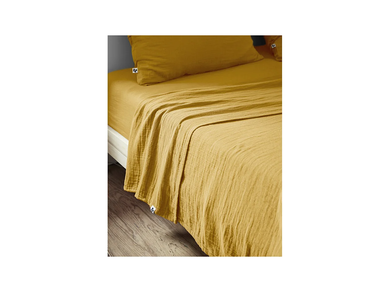 Drap plat "Gaïa" toutes dimensions "Gaze de Coton"
