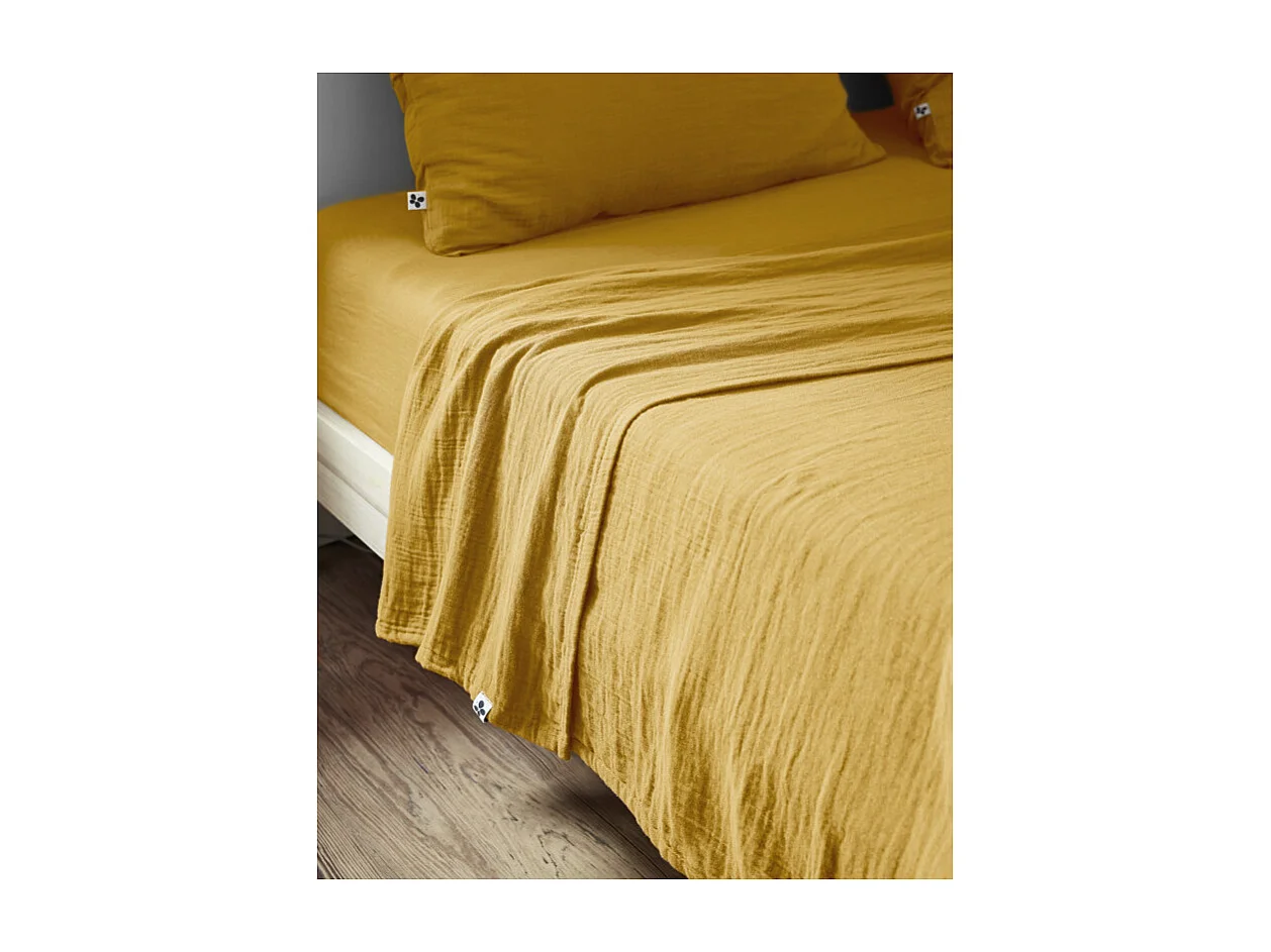 Drap plat "Gaïa" toutes dimensions "Gaze de Coton"