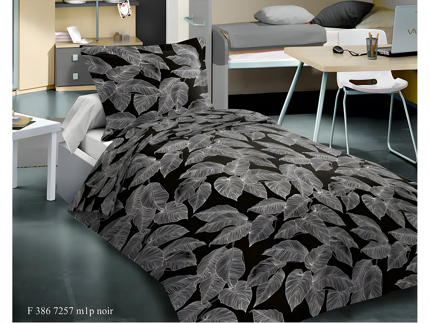 Pack complet Amazonie housse de couette pour lit 90 x 190 cm 100% coton / 57 fils/cm²