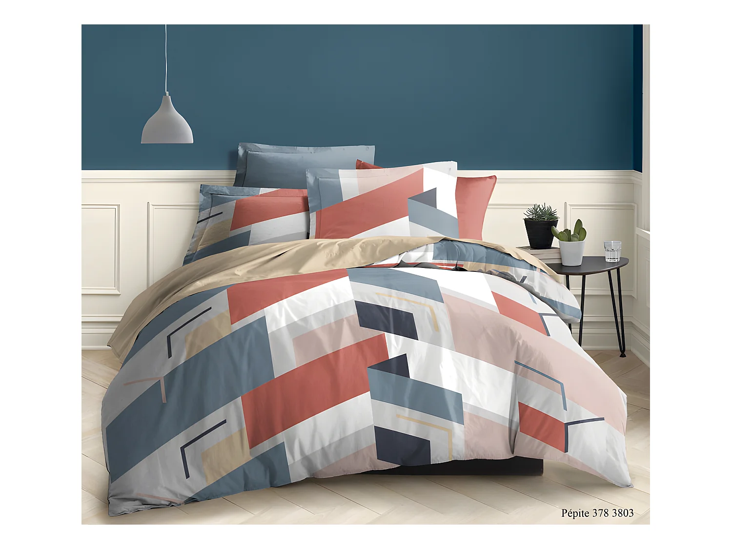 Pack complet Pepite housse de couette pour lit 160 x 200 cm 100% coton / 57 fils/cm²