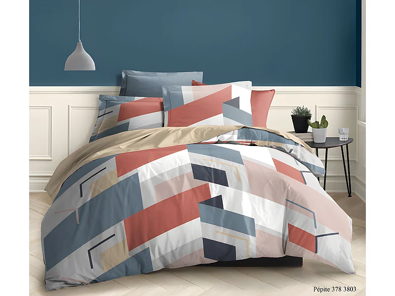 Pack complet Pepite housse de couette pour lit 160 x 200 cm 100% coton / 57 fils/cm²