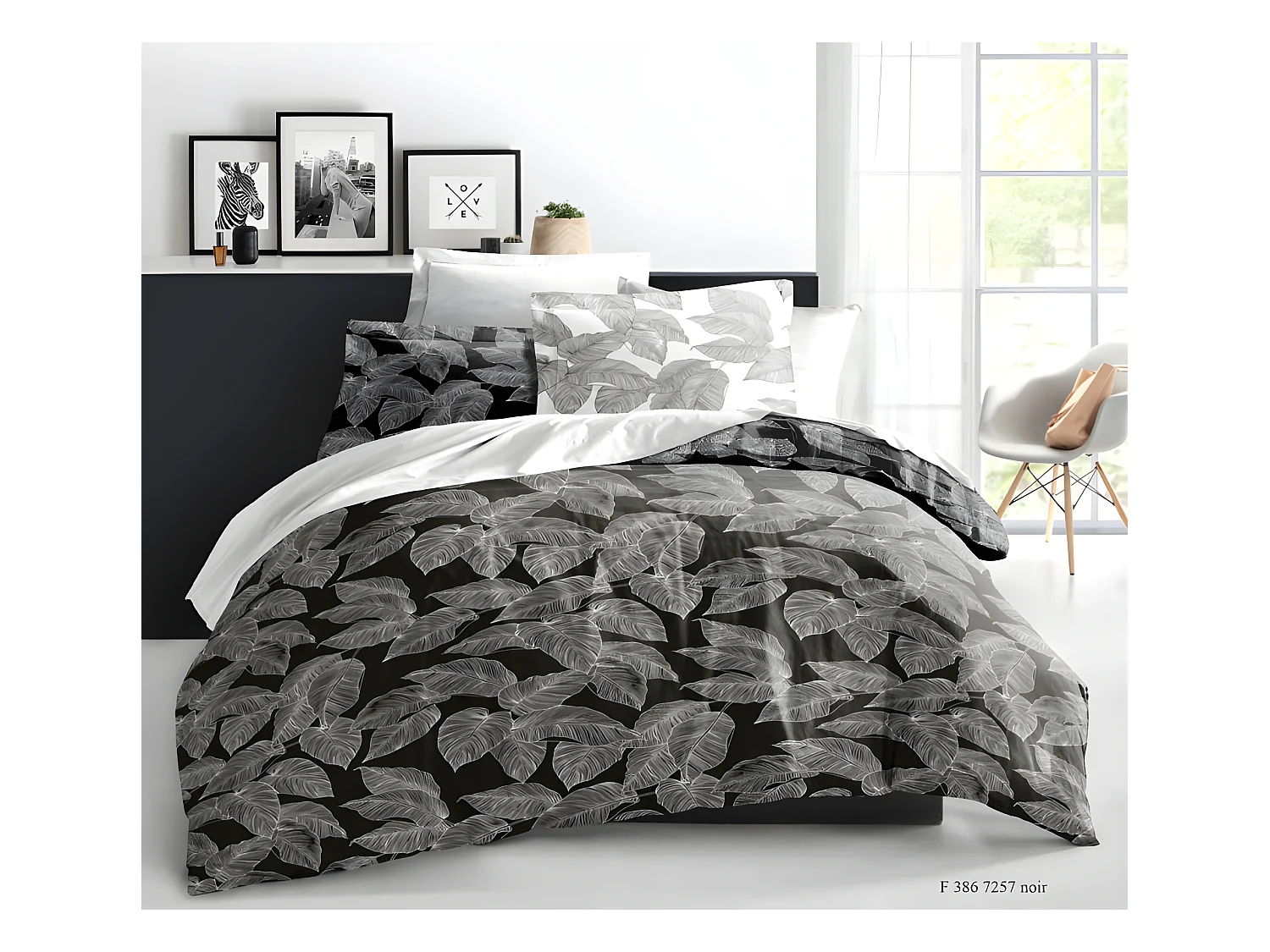 Pack complet Amazonie housse de couette pour lit 140 x 190 cm 100% coton / 57 fils/cm²