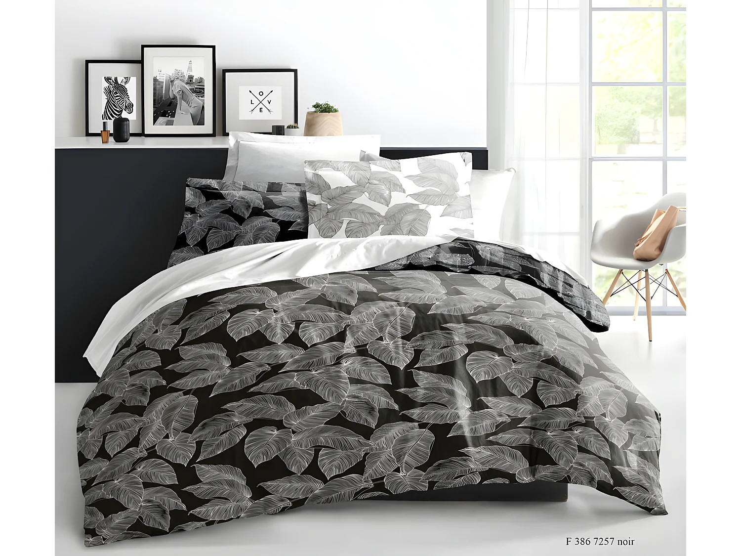 Pack complet Amazonie housse de couette pour lit 140 x 190 cm 100% coton / 57 fils/cm²