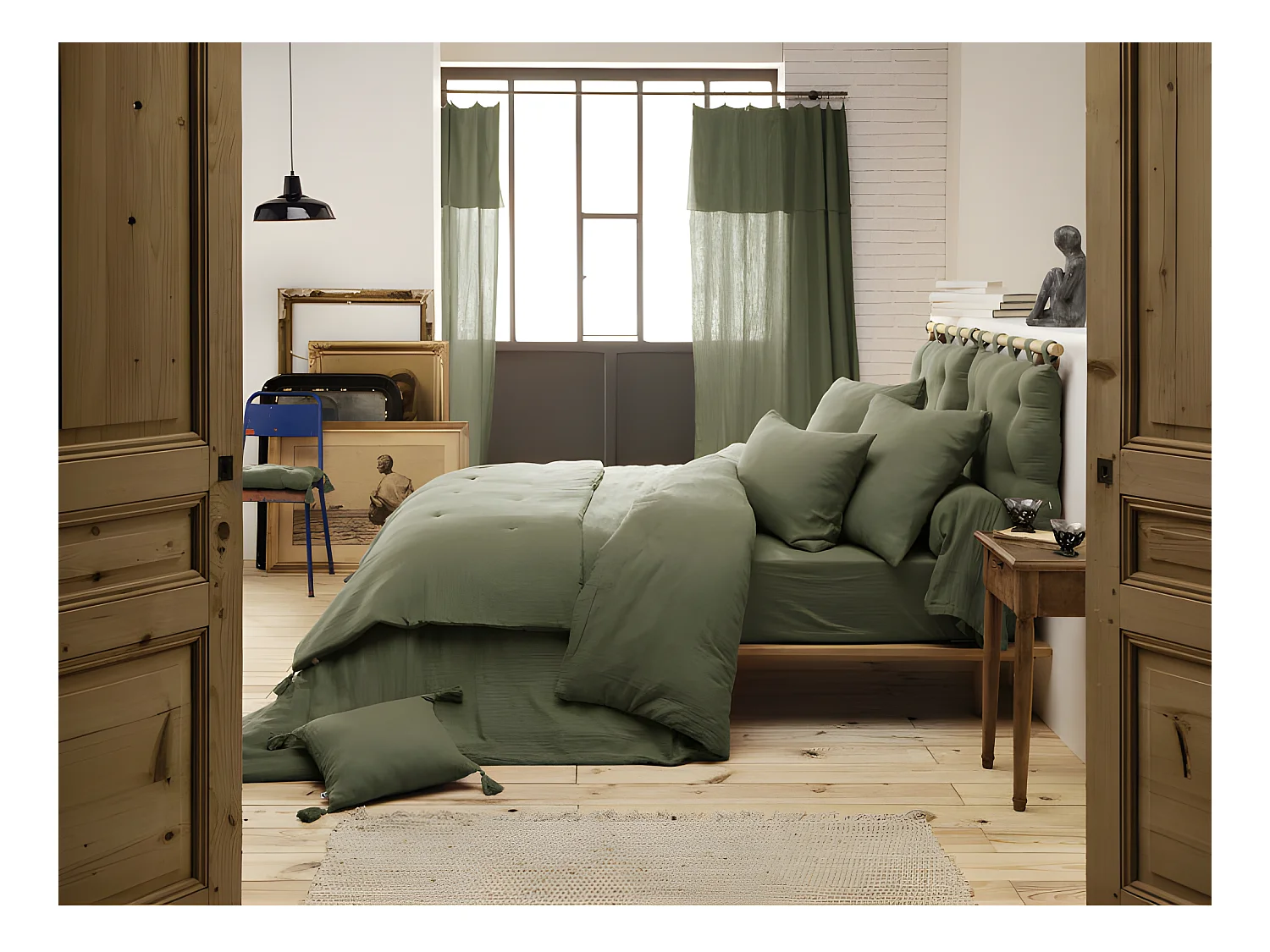 Parure de draps 4 pièces & 5 pièces "Gaïa" Gaze de Coton