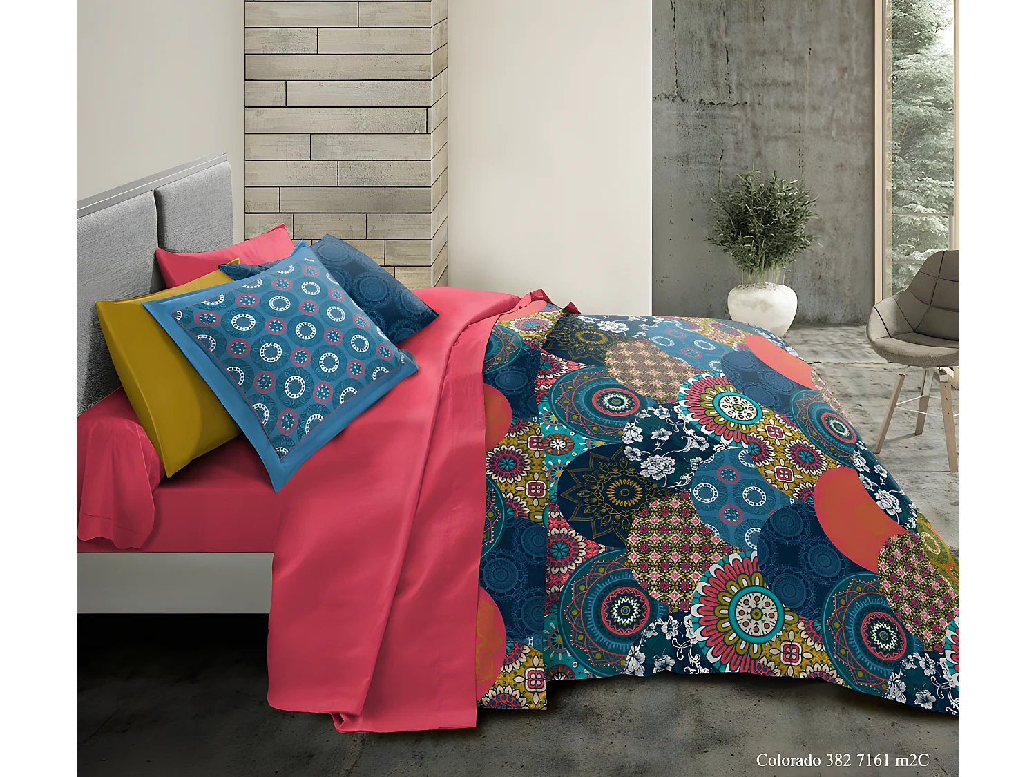 Pack complet Colorado housse de couette pour lit 140 x 190 cm 100% coton / 57 fils/cm²