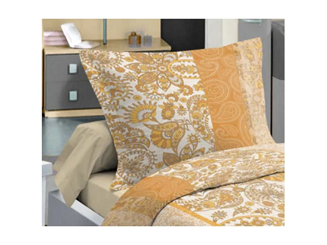 Pack complet Bombay housse de couette pour lit 140 x 190 cm 100% coton / 57 fils/cm²