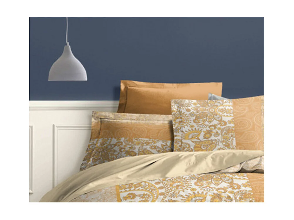 Pack complet Bombay housse de couette pour lit 140 x 190 cm 100% coton / 57 fils/cm²