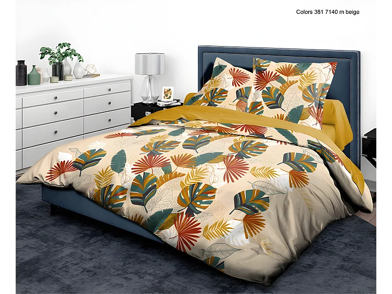 Pack complet Colors  housse de couette pour lit 160 x 200 cm 100% coton / 57 fils/cm²