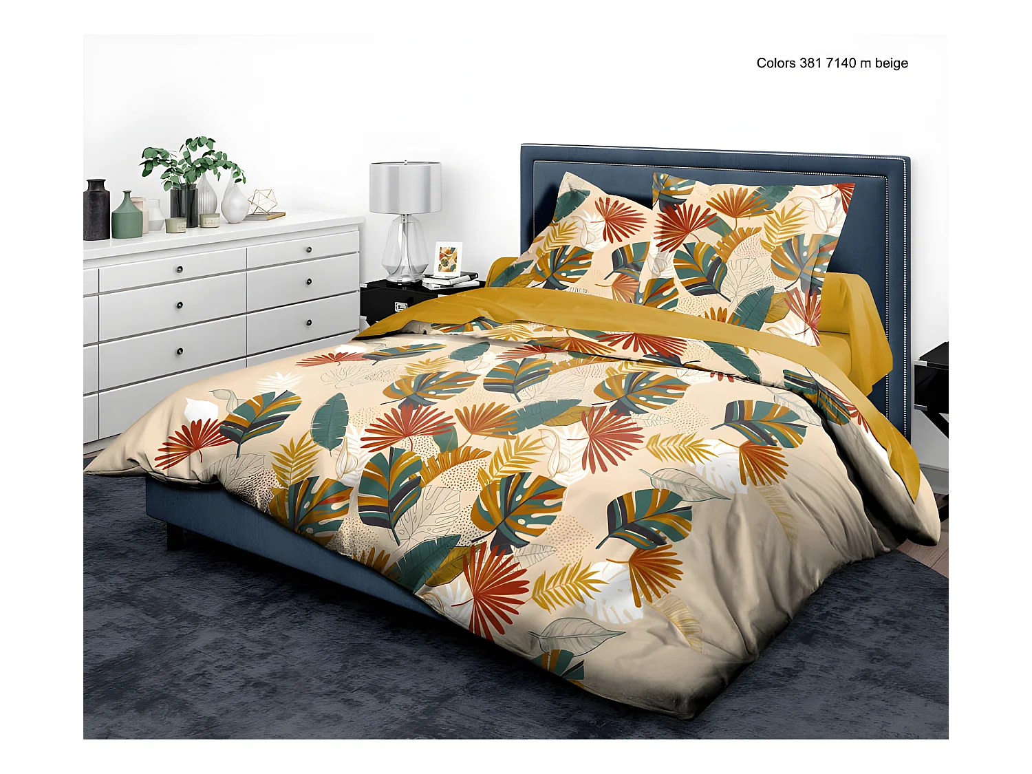 Pack complet Colors  housse de couette pour lit 160 x 200 cm 100% coton / 57 fils/cm²