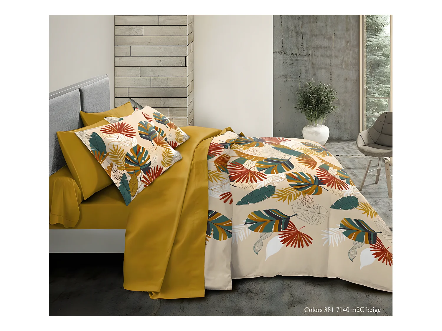 Pack complet Colors  housse de couette pour lit 160 x 200 cm 100% coton / 57 fils/cm²