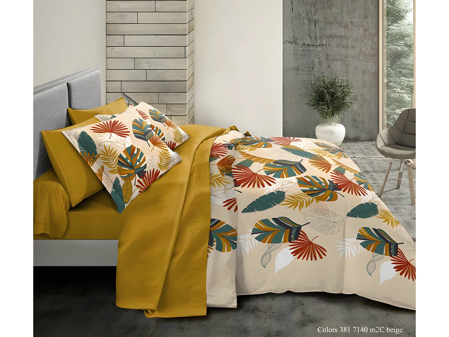 Pack complet Colors  housse de couette pour lit 160 x 200 cm 100% coton / 57 fils/cm²