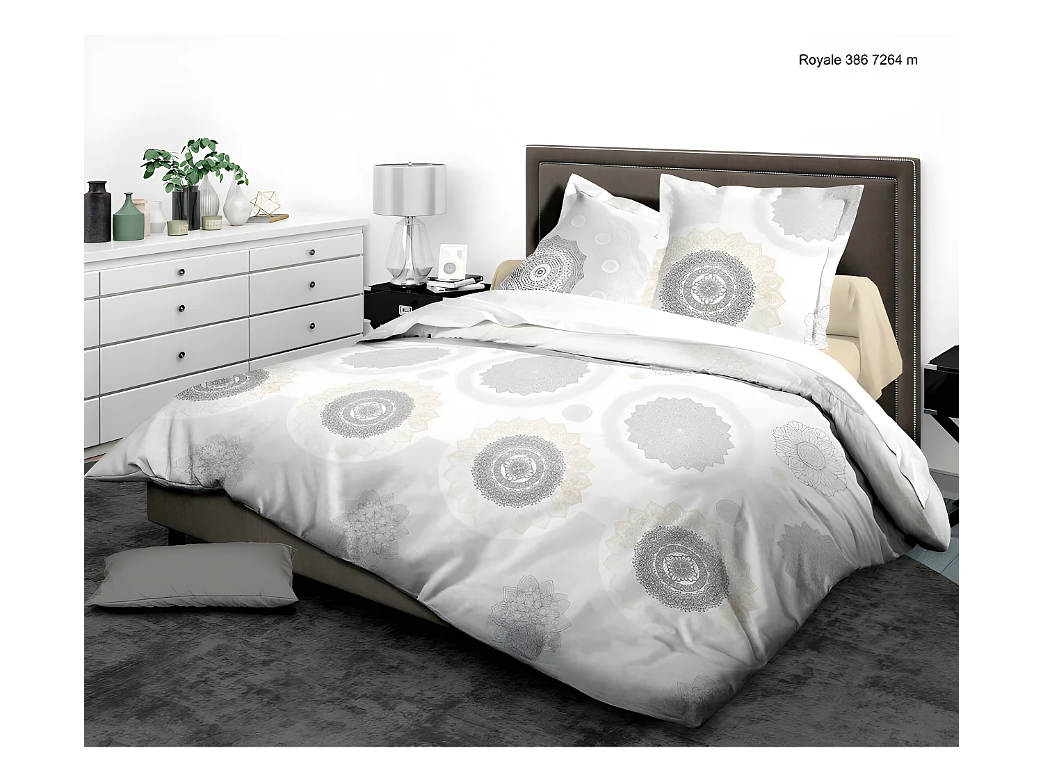 Pack complet Royale housse de couette pour lit 160 x 200 cm 100% coton / 57 fils/cm²