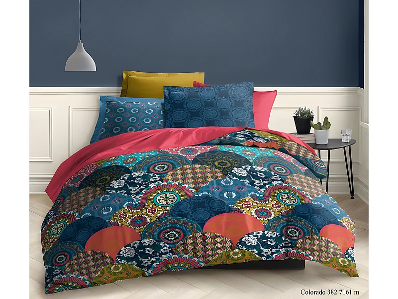 Pack complet Colorado housse de couette pour lit 160 x 200 cm 100% coton / 57 fils/cm²