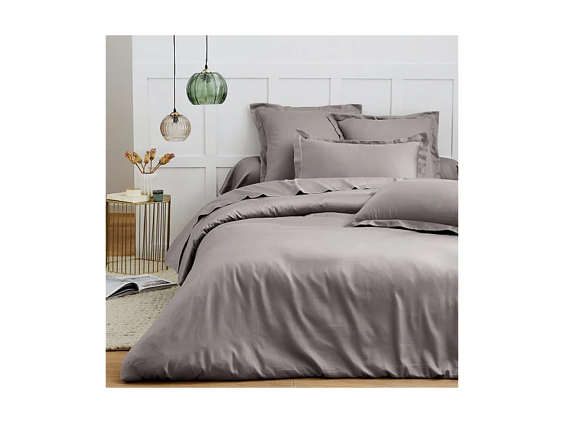 Parure de draps 4 pièces 100% "Satin de coton Peigné" / 80 fils /cm² pour lit 160 x 200 cm
