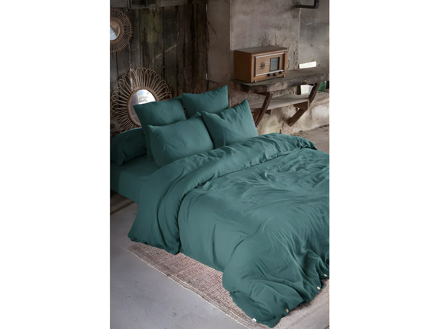 Parure de draps 4 pièces & 5 pièces "Gaïa" Gaze de Coton