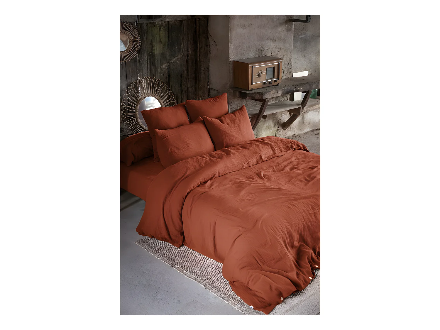 Parure de draps 4 pièces & 5 pièces "Gaïa" Gaze de Coton