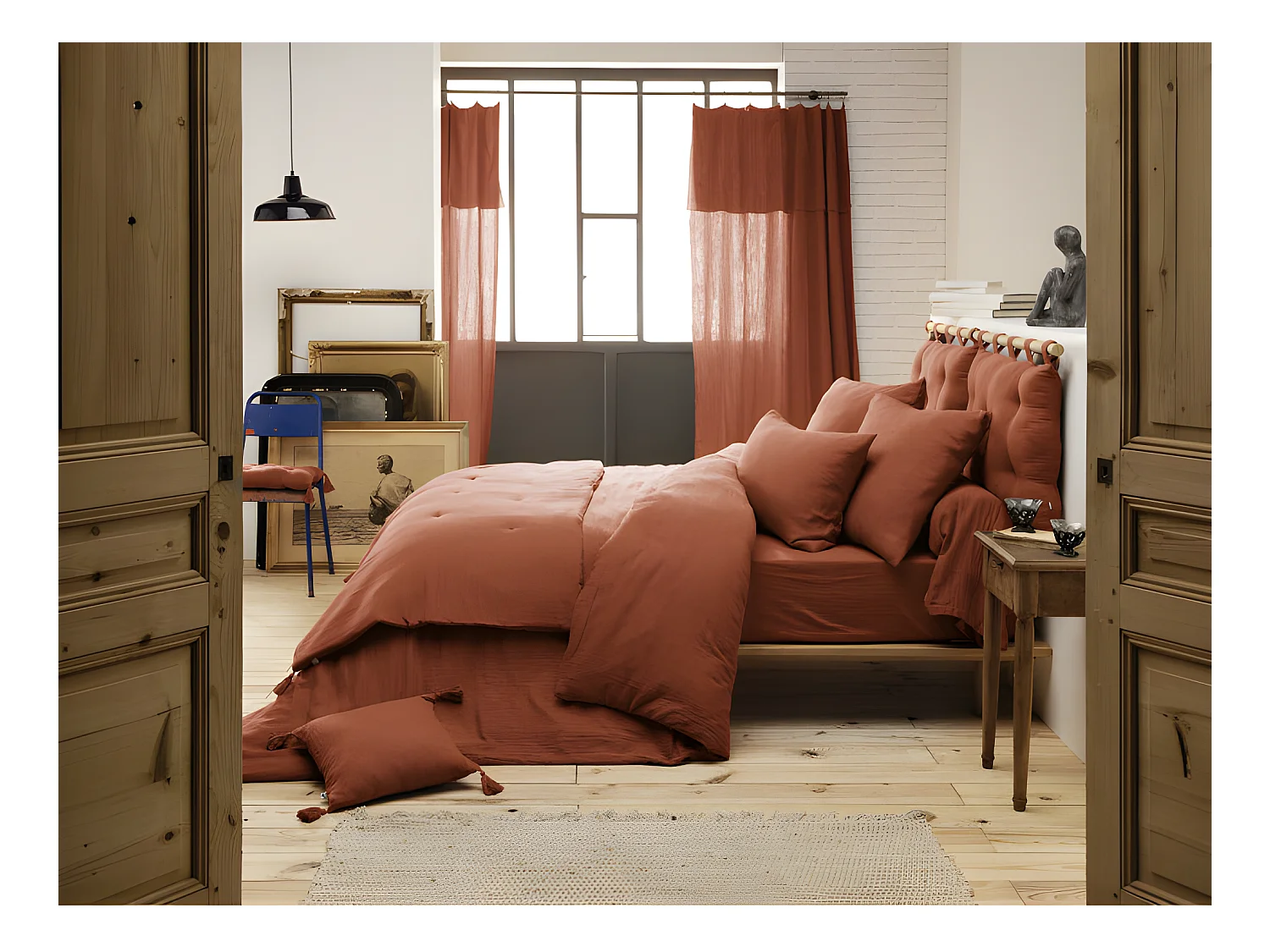 Parure de draps 4 pièces & 5 pièces "Gaïa" Gaze de Coton