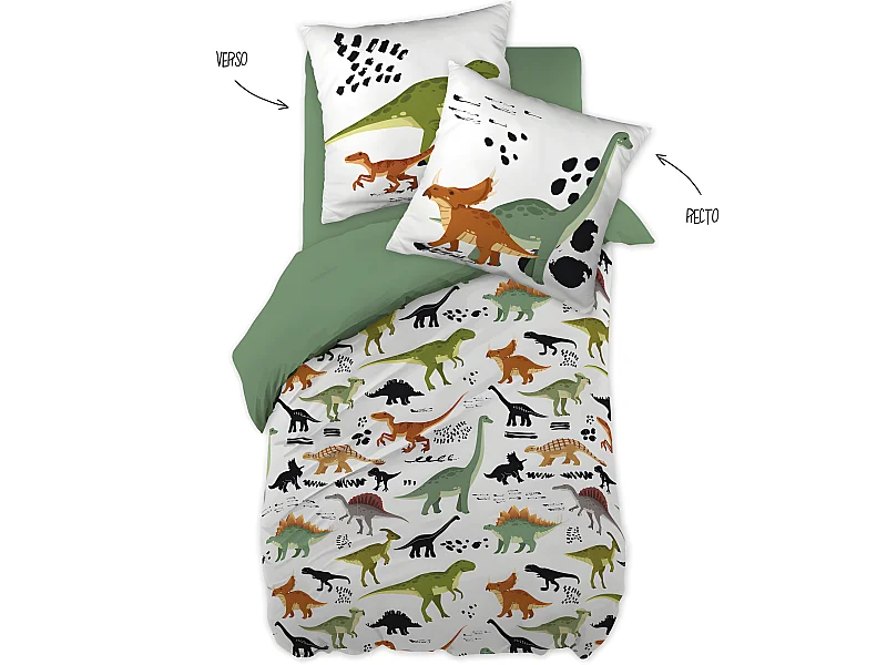 Parure de couette 140 x 200 "Minots" Réversible 100% Coton / 57 Fils/cm²