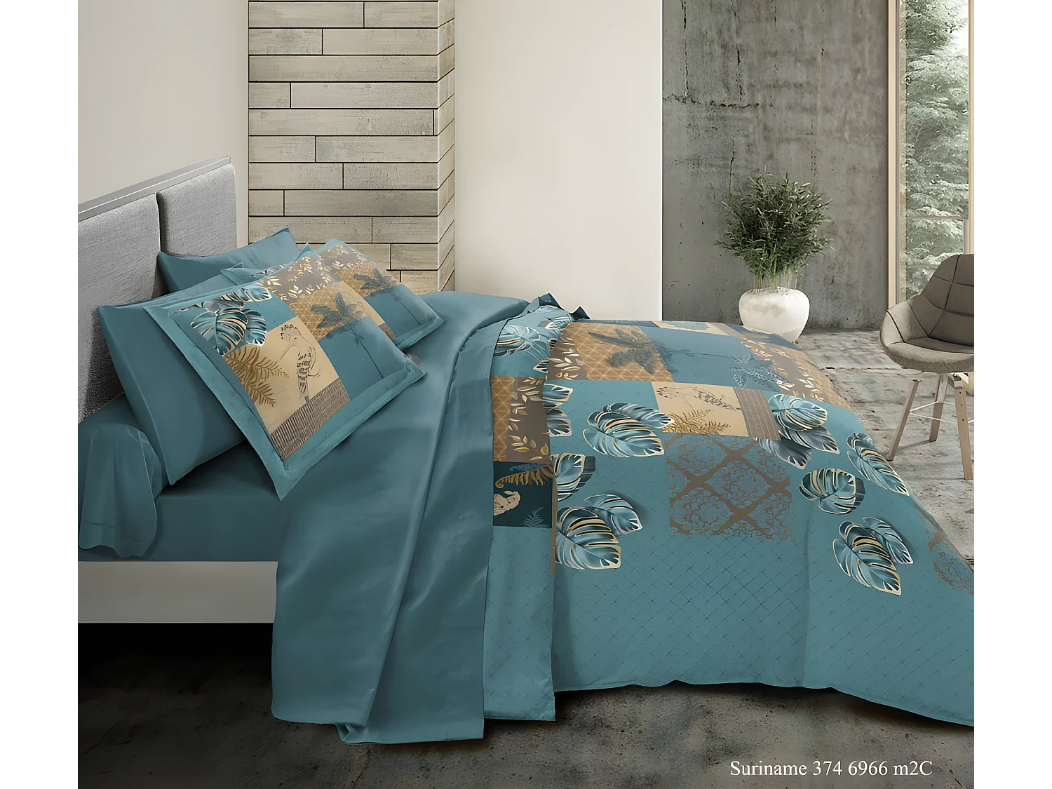 Pack complet Suriname housse de couette pour lit 160 x 200 cm 100% coton / 57 fils/cm²