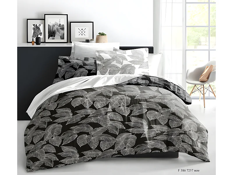 Pack complet Amazonie housse de couette pour lit 160 x 200 cm 100% coton / 57 fils/cm²