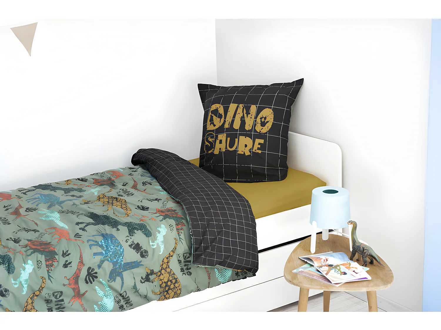 Parure de couette 140 x 200 "Minots" Réversible 100% Coton / 57 Fils/cm²