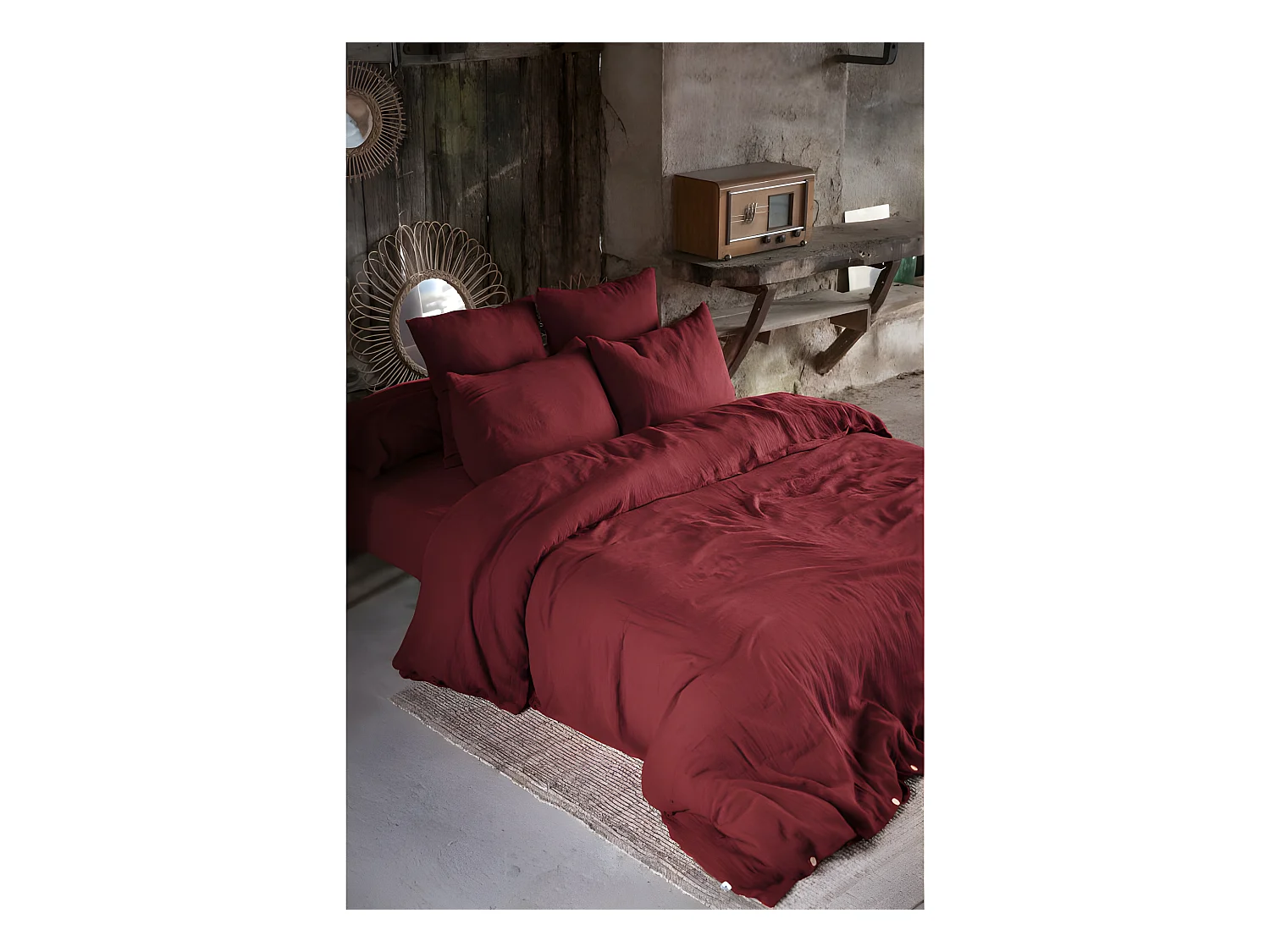 Parure de draps 4 pièces & 5 pièces "Gaïa" Gaze de Coton