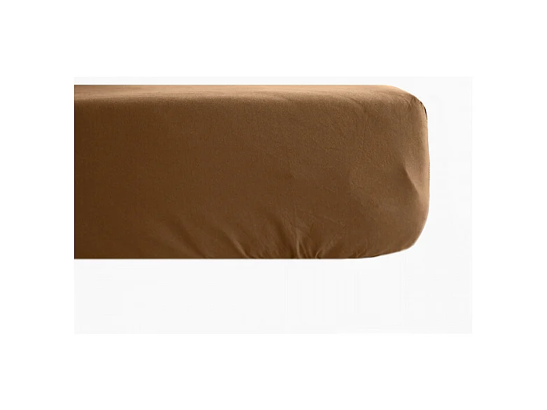 Drap housse percale pur coton peigné longues fibres 80 fils/cm² avec bonnet de 35 cm Vent du sud