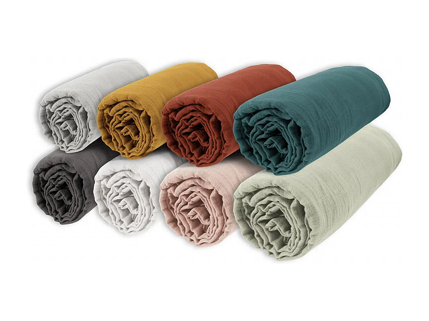 Drap housse "Gaïa" toutes dimensions "Gaze de Coton" l'Effet Papillon