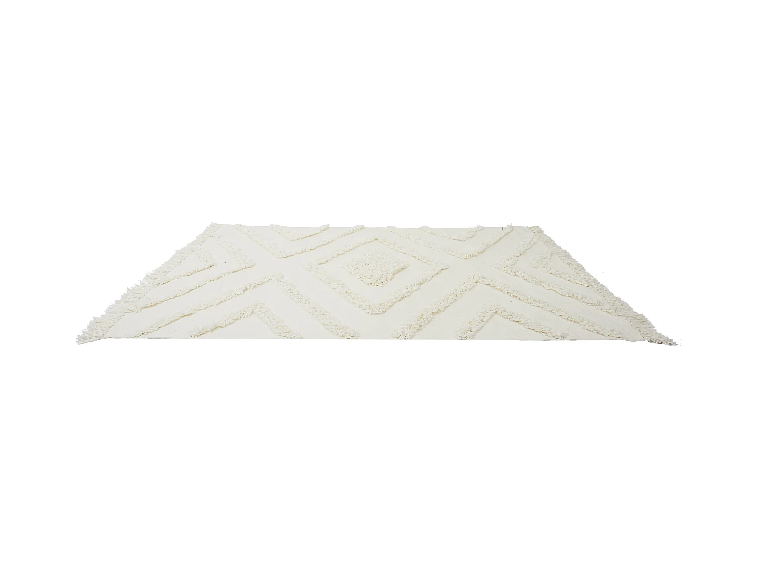 Tapis Ethnique Tufte Ecru 120x170cm Blanc