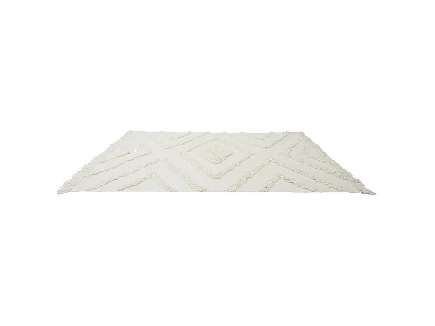Tapis Ethnique Tufte Ecru 120x170cm Blanc