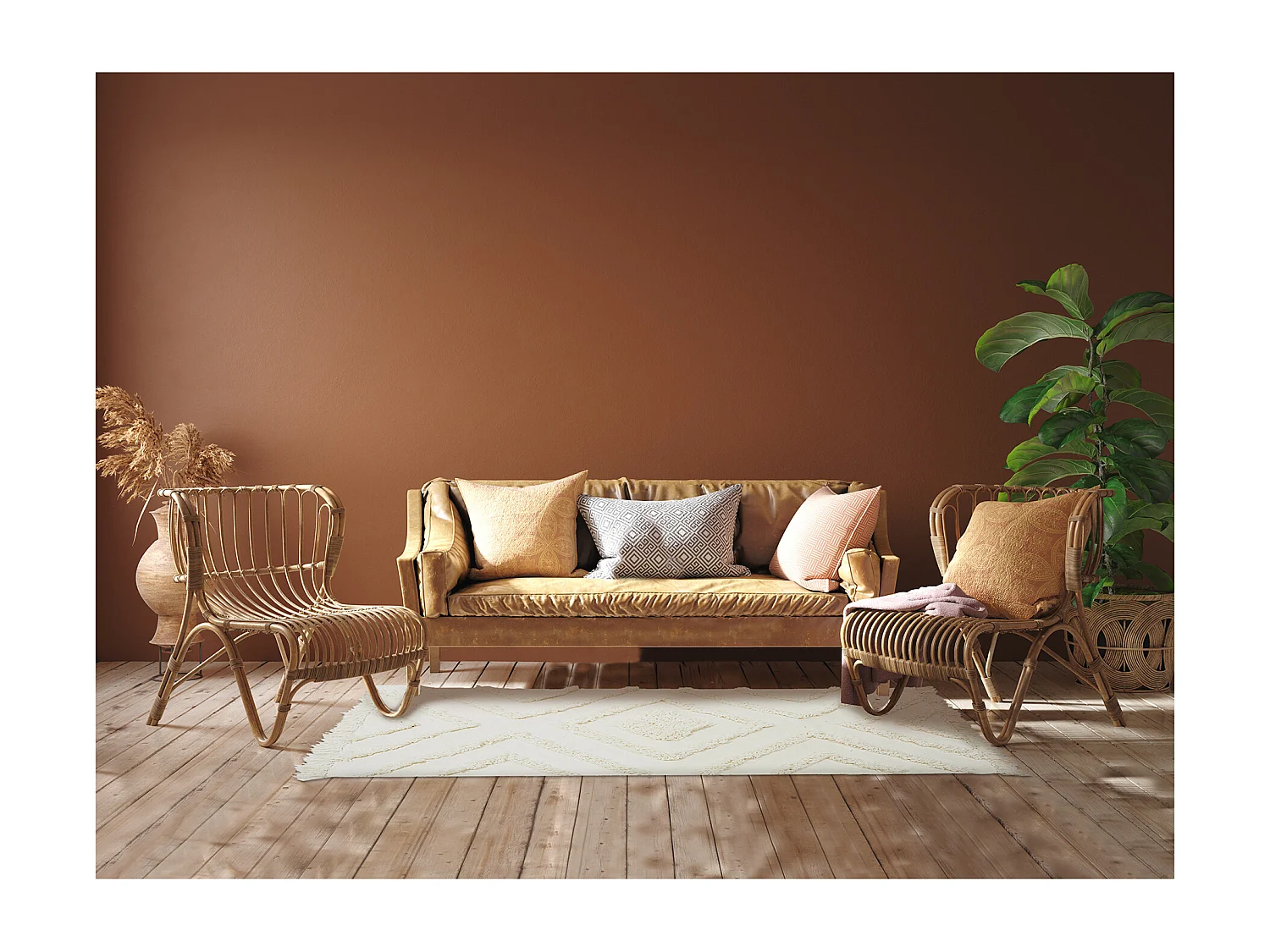 Tapis Ethnique Tufte Ecru 120x170cm Blanc