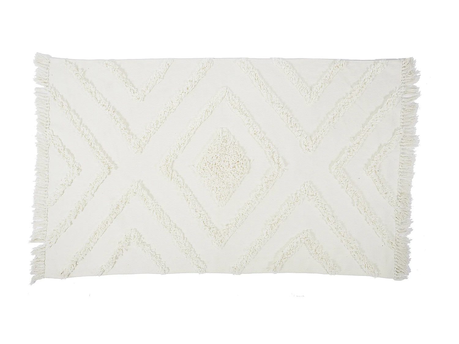 Tapis Ethnique Tufte Ecru 120x170cm Blanc