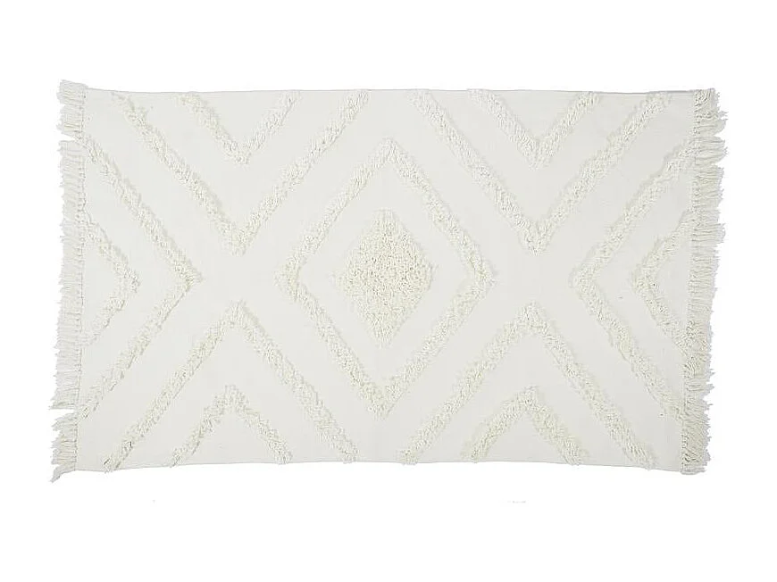 Tapis Ethnique Tufte Ecru 120x170cm Blanc