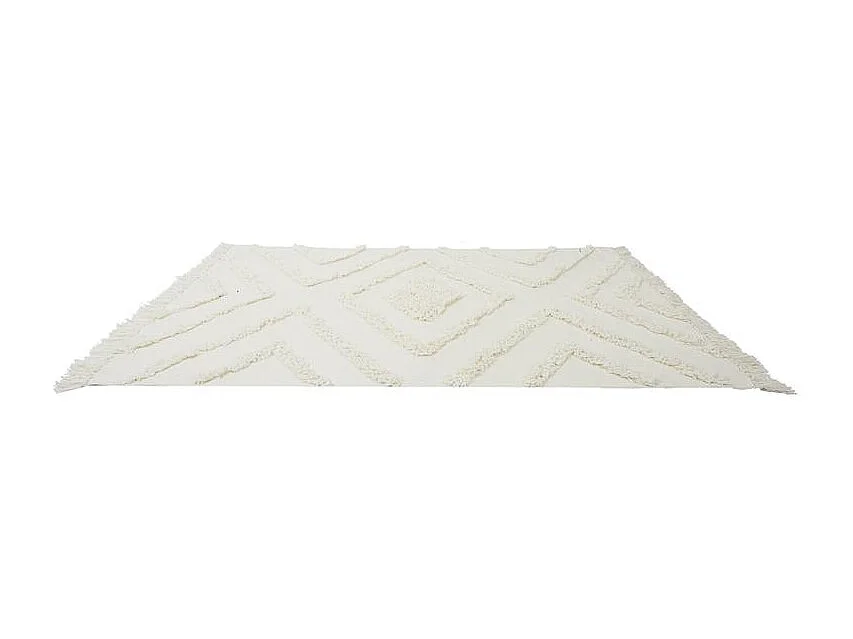 Tapis Ethnique Tufte Ecru 120x170cm Blanc