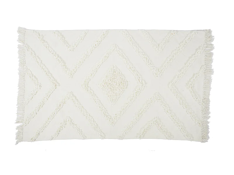Tapis Ethnique Tufte Ecru 120x170cm Blanc