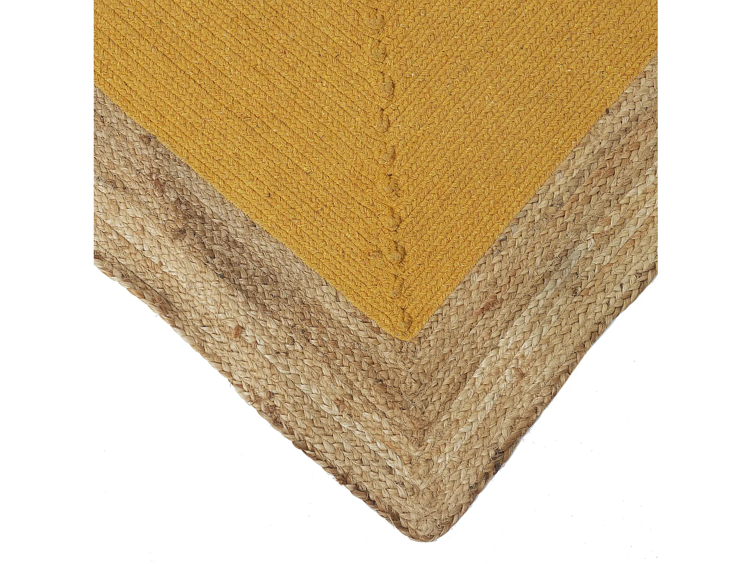 Tapis Jute Coton Moutarde 120x170cm Multicolore